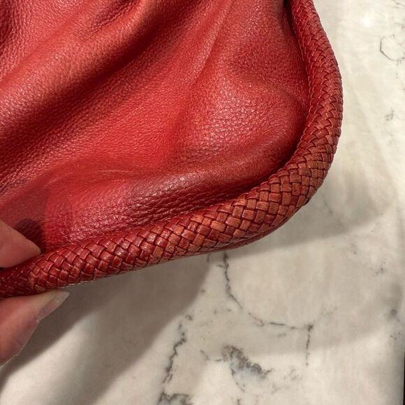 Cole Haan Red Leather Shoulder Bag Hobo - Picture 11 of 13